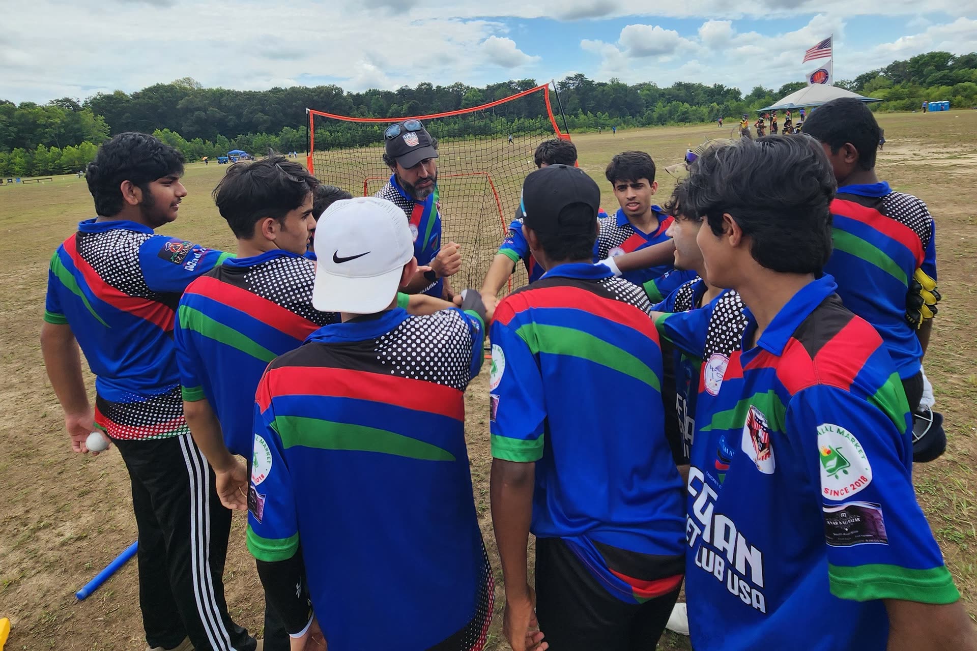 Revolution Cricket Academy youth cricket team with their coaches in Northern Virginia